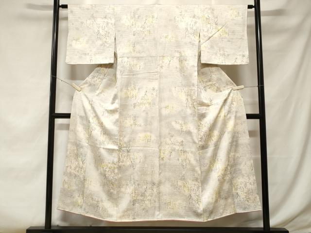 平和屋着物■上質な小紋 流水樹林文 暈し染め 正絹 逸品 CABF3786ev