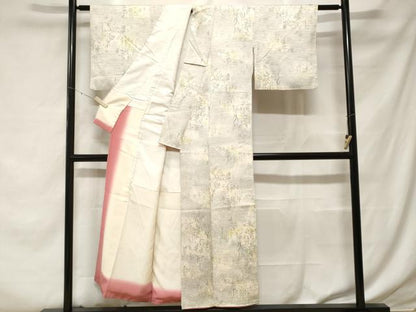 平和屋着物■上質な小紋 流水樹林文 暈し染め 正絹 逸品 CABF3786ev