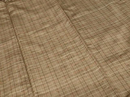 平和屋着物■上質な紬 格子柄 正絹 逸品 CABF3787ev