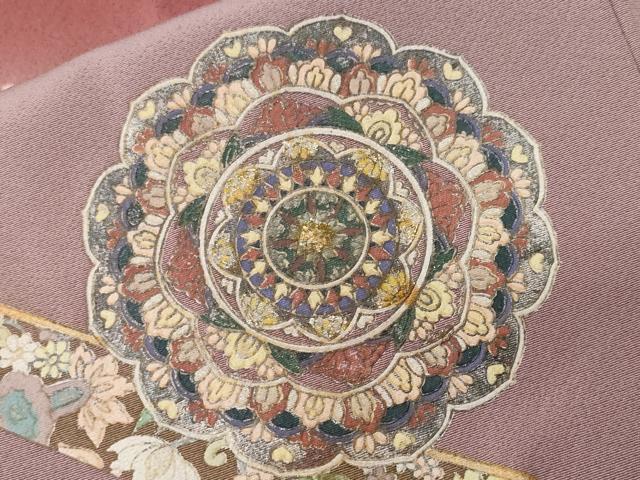 平和屋着物■訪問着　更紗小当院花文　暈し染め　金銀彩　正絹　逸品　CABF3791ev