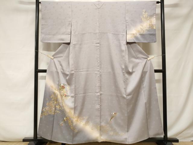 平和屋着物■訪問着 扇面草花文 暈し染め 金銀彩 正絹 逸品 CABF3792ev