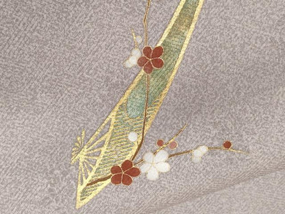 平和屋着物■訪問着 扇面草花文 暈し染め 金銀彩 正絹 逸品 CABF3792ev