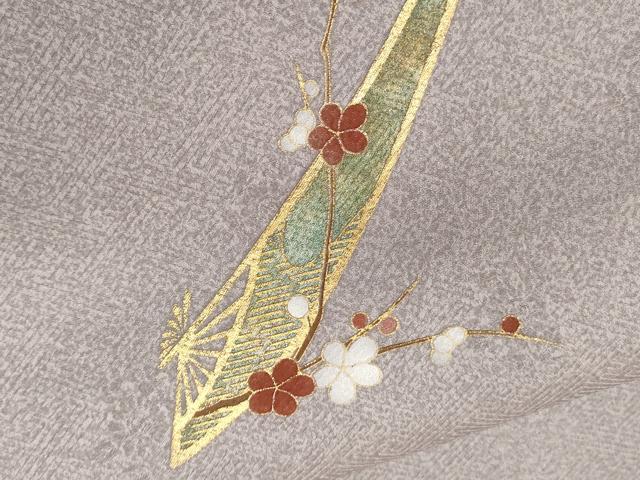 平和屋着物■訪問着 扇面草花文 暈し染め 金銀彩 正絹 逸品 CABF3792ev