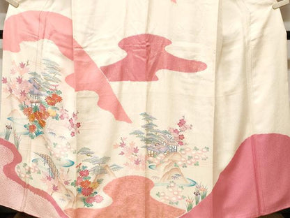 平和屋着物■訪問着 駒刺繍 絞り 松竹梅御所解文 金彩 正絹 逸品 CABF3793ev