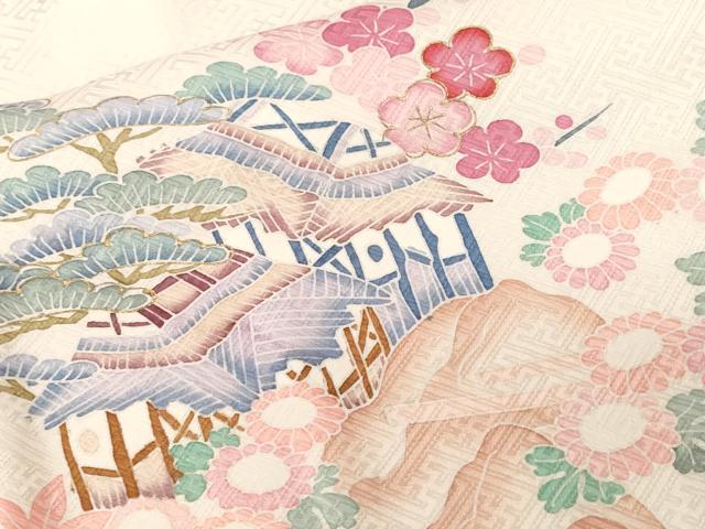 平和屋着物■訪問着 駒刺繍 絞り 松竹梅御所解文 金彩 正絹 逸品 CABF3793ev