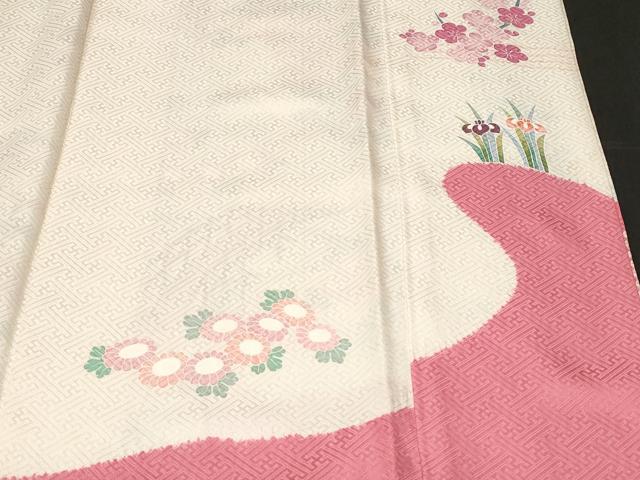 平和屋着物■訪問着 駒刺繍 絞り 松竹梅御所解文 金彩 正絹 逸品 CABF3793ev
