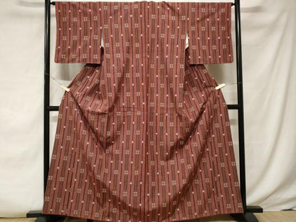 平和屋着物■上質な紬 井桁絣 正絹 逸品 CABF3794ev