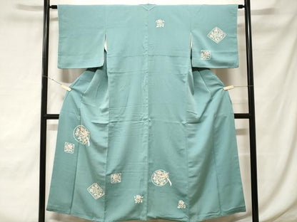 平和屋着物■訪問着 駒刺繍 花鳥草花丸文 正絹 逸品 CABF3796ev