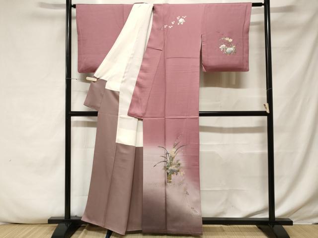 平和屋着物■訪問着 草花文 暈し染め 正絹 逸品 CABF3799ev