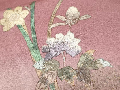 平和屋着物■訪問着 草花文 暈し染め 正絹 逸品 CABF3799ev