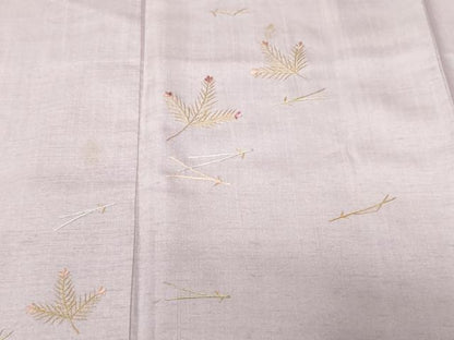 平和屋着物■訪問着　紬地　刺繍　溢れ松葉　金糸　正絹　逸品　CABF3803ev