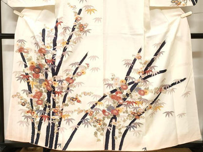 平和屋着物■訪問着 笹竹花文 暈し染め 金彩 正絹 逸品 CABF3806ev