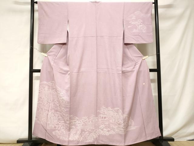平和屋着物■訪問着　江戸小紋　作家物　風景文　鮫小紋柄　正絹　逸品　CABF3811ev