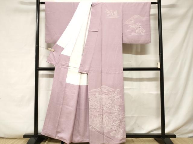 平和屋着物■訪問着　江戸小紋　作家物　風景文　鮫小紋柄　正絹　逸品　CABF3811ev