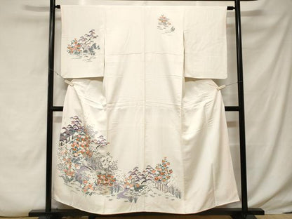 平和屋着物■訪問着　松竹梅流水文　正絹　逸品　CABF3812ev