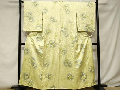 平和屋着物■上質な小紋　手描き　舞花文　暈し染め　正絹　逸品　CABF3815ev