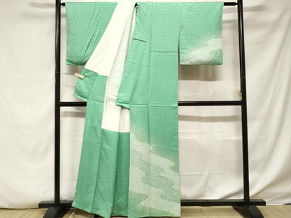 平和屋着物■訪問着　絞り　道長青海波文　暈し染め　正絹　逸品　CABF3816ev