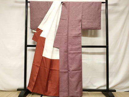 平和屋着物■江戸小紋　紬地　墨流し文様　行儀　正絹　逸品　CABF3817ev