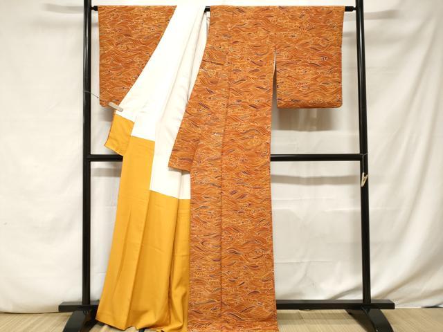 平和屋着物■上質な小紋　流水文　正絹　逸品　CABF3819ev