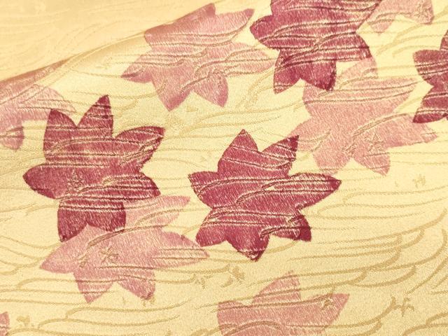 平和屋着物■上質な小紋　楓芝草横段文　暈し染め　正絹　逸品　CABF3820ev