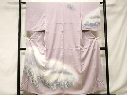 平和屋着物■訪問着　遠山樹林文　暈し染め　金彩　正絹　逸品　CABF3822ev