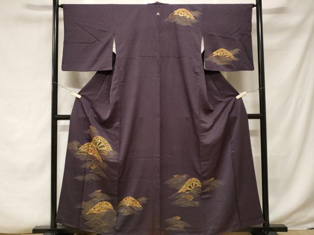 平和屋着物■訪問着　駒刺繍　流水片輪車花文　金彩　正絹　逸品　CABF3824ev