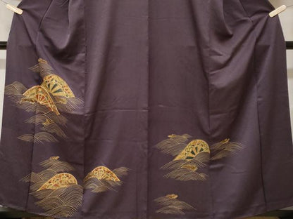 平和屋着物■訪問着　駒刺繍　流水片輪車花文　金彩　正絹　逸品　CABF3824ev