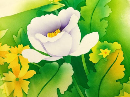 平和屋着物■訪問着　手描き　草花文　暈し染め　正絹　逸品　CABF3835ev