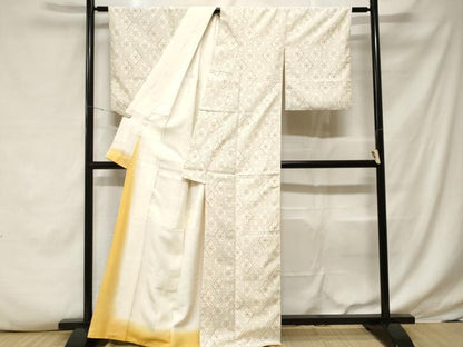 平和屋着物■上質な紬　花菱文　正絹　逸品　CABF3837ev