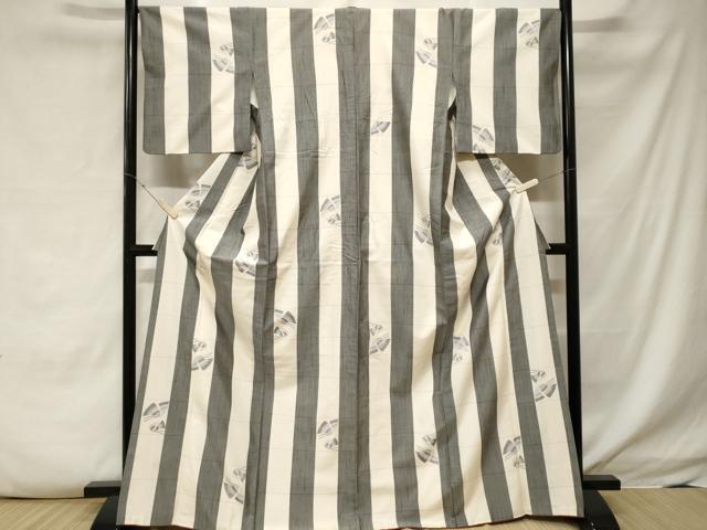 平和屋着物■上質な紬　舞蝶間道　正絹　逸品　CABF3839ev