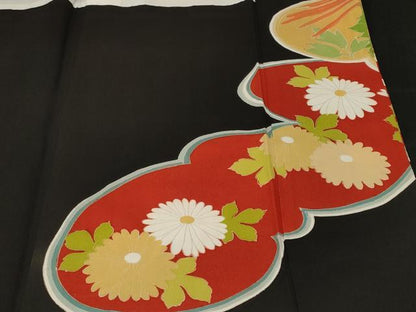 平和屋着物■豪華黒留袖　刺繍　雲取り鳳凰花文　金彩　正絹　逸品　CABF3842ev