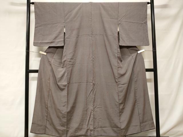 平和屋着物■上質な紬　格子　正絹　逸品　CABF3844ev