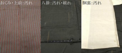 平和屋着物■上質な紬　格子　正絹　逸品　CABF3844ev