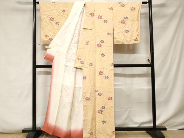 平和屋着物■上質な小紋　枝橘　金彩　正絹　逸品　CABF3847ev