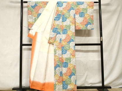 平和屋着物■上質な小紋　絵皿花鳥文　正絹　逸品　CABF3851ev