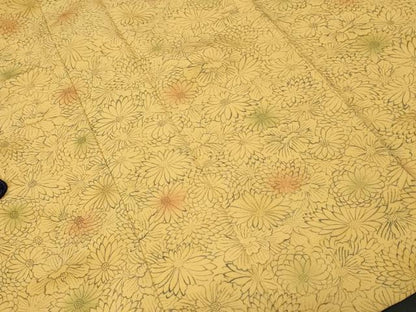 平和屋着物＃道中着　花尽くし文　暈し染め　正絹　逸品　未使用　CABF3864ev