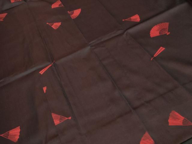 平和屋着物＃道行コート　雨コート　扇面文　ロング丈　やまと誂製　正絹　逸品　未使用　CABF3872ev