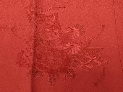 平和屋着物＃中国三大刺繍　スワトウ相良刺繍　総刺繍　道行コート　熨斗草花文　正絹　逸品　CABF3876ev