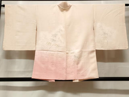 平和屋着物＃羽織　寿光織　笹竹文　暈し染め　金糸　正絹　逸品　CABF3879ev