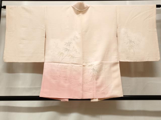 平和屋着物＃羽織　寿光織　笹竹文　暈し染め　金糸　正絹　逸品　CABF3879ev