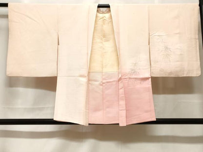 平和屋着物＃羽織　寿光織　笹竹文　暈し染め　金糸　正絹　逸品　CABF3879ev