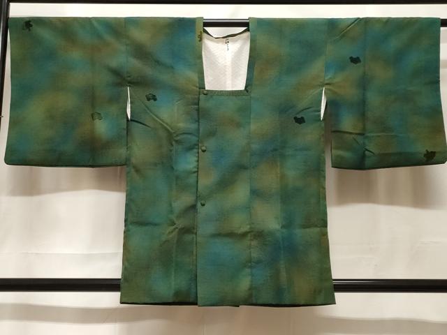 平和屋着物＃道行コート　輪奈ビロード　幾何学文　暈し染め　正絹　逸品　CABF3886ev