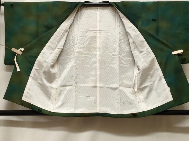 平和屋着物＃道行コート　輪奈ビロード　幾何学文　暈し染め　正絹　逸品　CABF3886ev