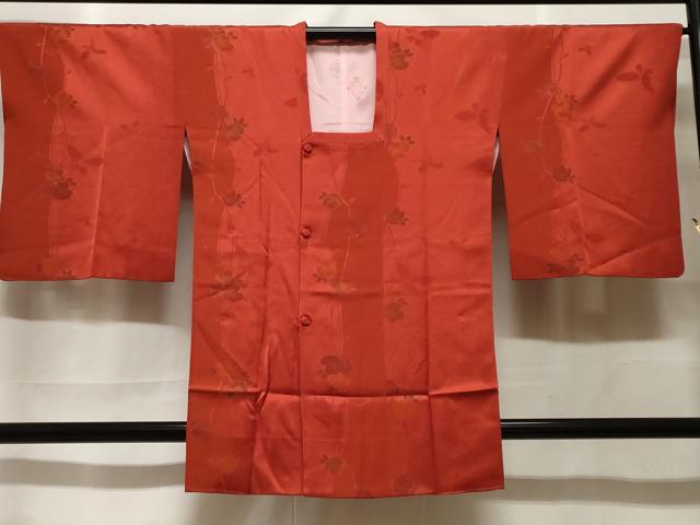 平和屋着物＃道行コート　地紋起こし　蔦の葉花蝶文　正絹　逸品　CABF3890ev