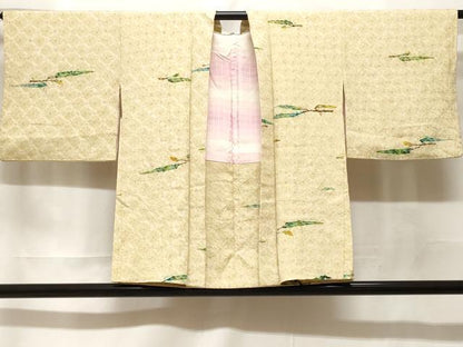 平和屋着物＃羽織　枝花文　正絹　逸品　CABF3893ev
