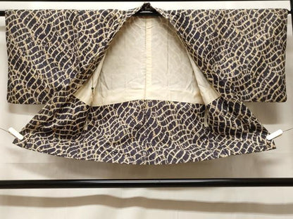 平和屋着物＃羽織　絞り　幾何学文　正絹　逸品　CABF3895ev