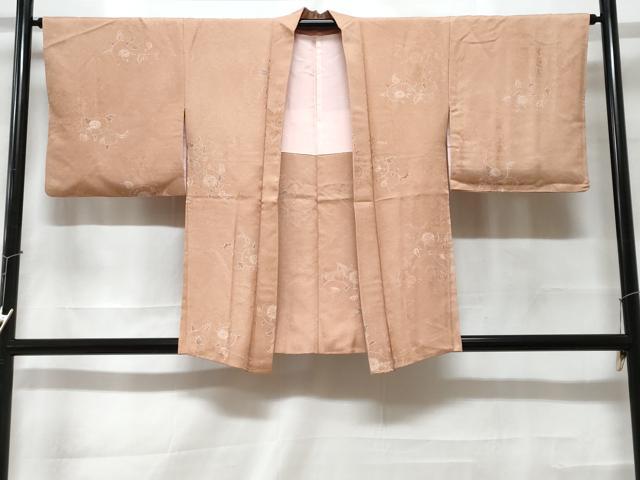 平和屋着物＃羽織　地紋起こし　花唐草文　正絹　逸品　CABF3901ev