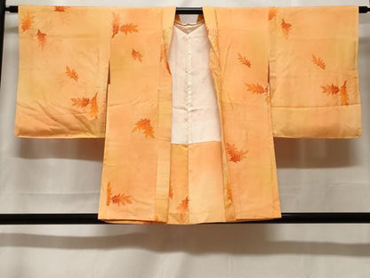 平和屋着物＃羽織　地紋起こし　枝葉文　暈し染め　正絹　逸品　CABF3904ev