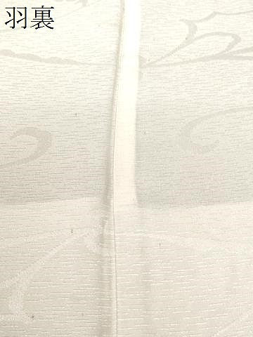 平和屋着物＃羽織　寿光織　枝花文　黒地　銀糸　正絹　逸品　CABF3909ev