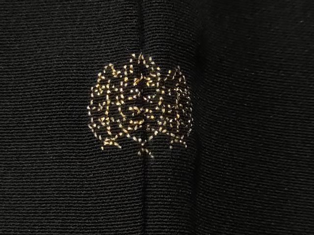 平和屋着物＃羽織　刺繍　風景文　黒地　金糸　正絹　逸品　CABF3910ev